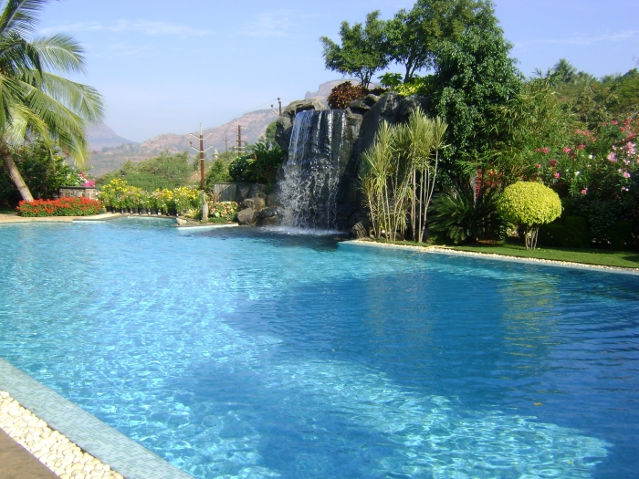 Swimming Pool With Waterfall